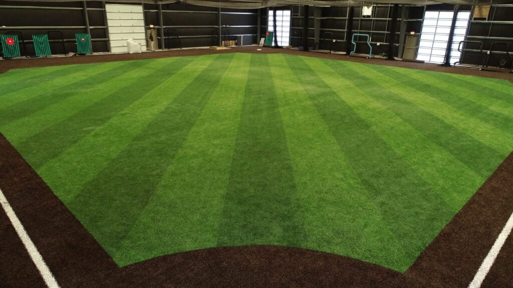 Full-sized infield at Advanced Baseball Academy