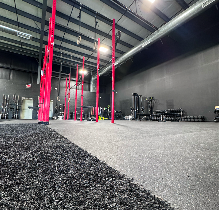 Training area and equipment inside The EDGE Baseball Training Facility